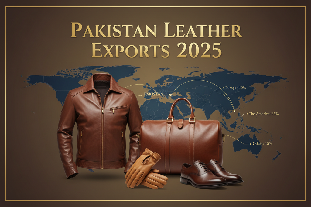 Pakistan leather products exports surge in 2025: $833M in 2024, projected 10-15% growth. Jackets, belts, bags from Lahore. Wholesale opportunities worldwide. Explore trends now.